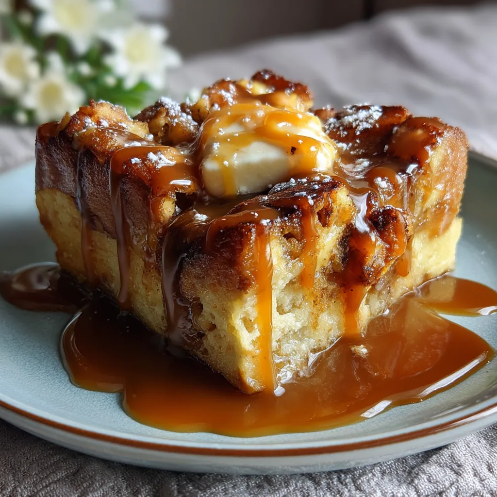 Bread Pudding with Vanilla Caramel Sauce