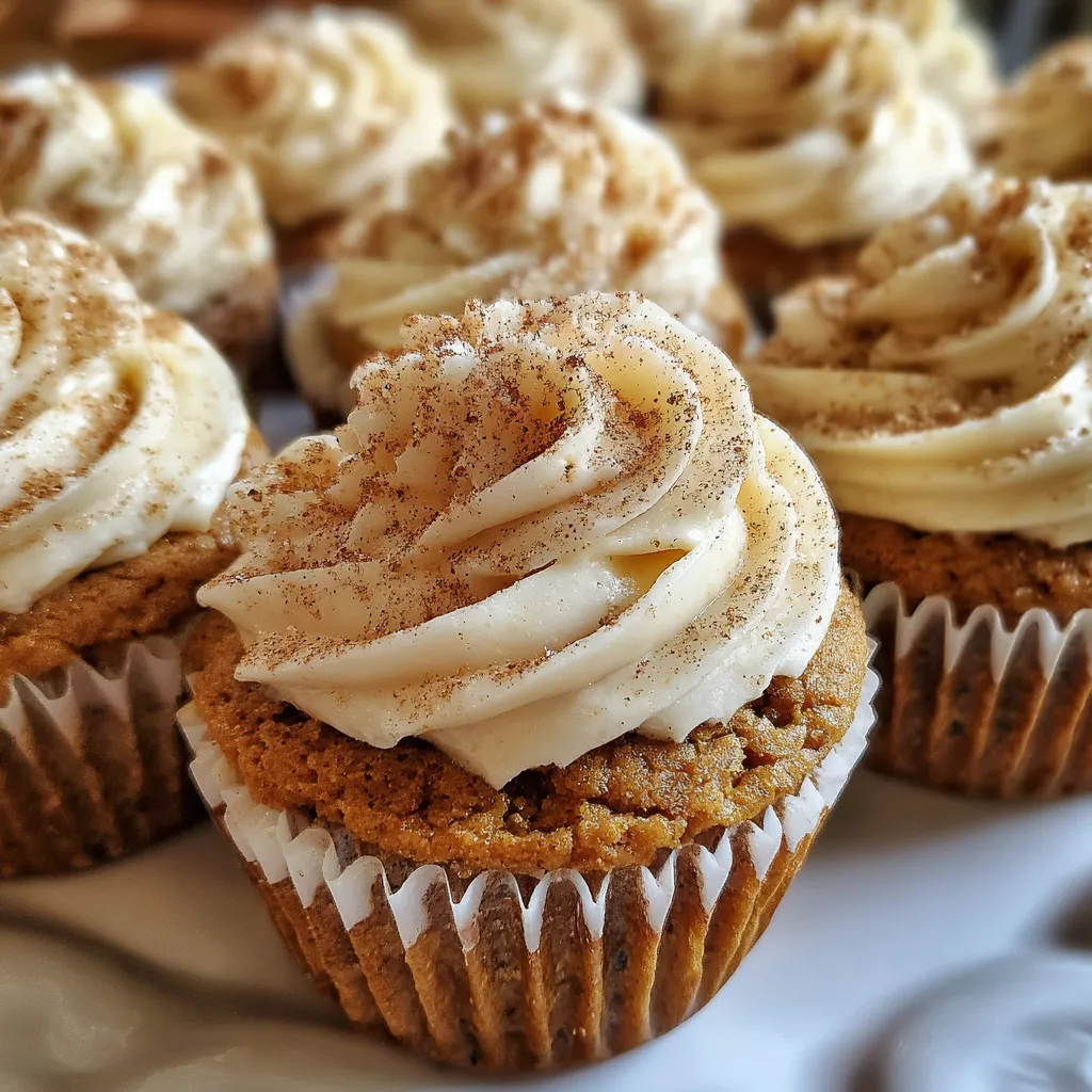 Pumpkin Cupcakes with Cinnamon Cream Cheese Frosting
