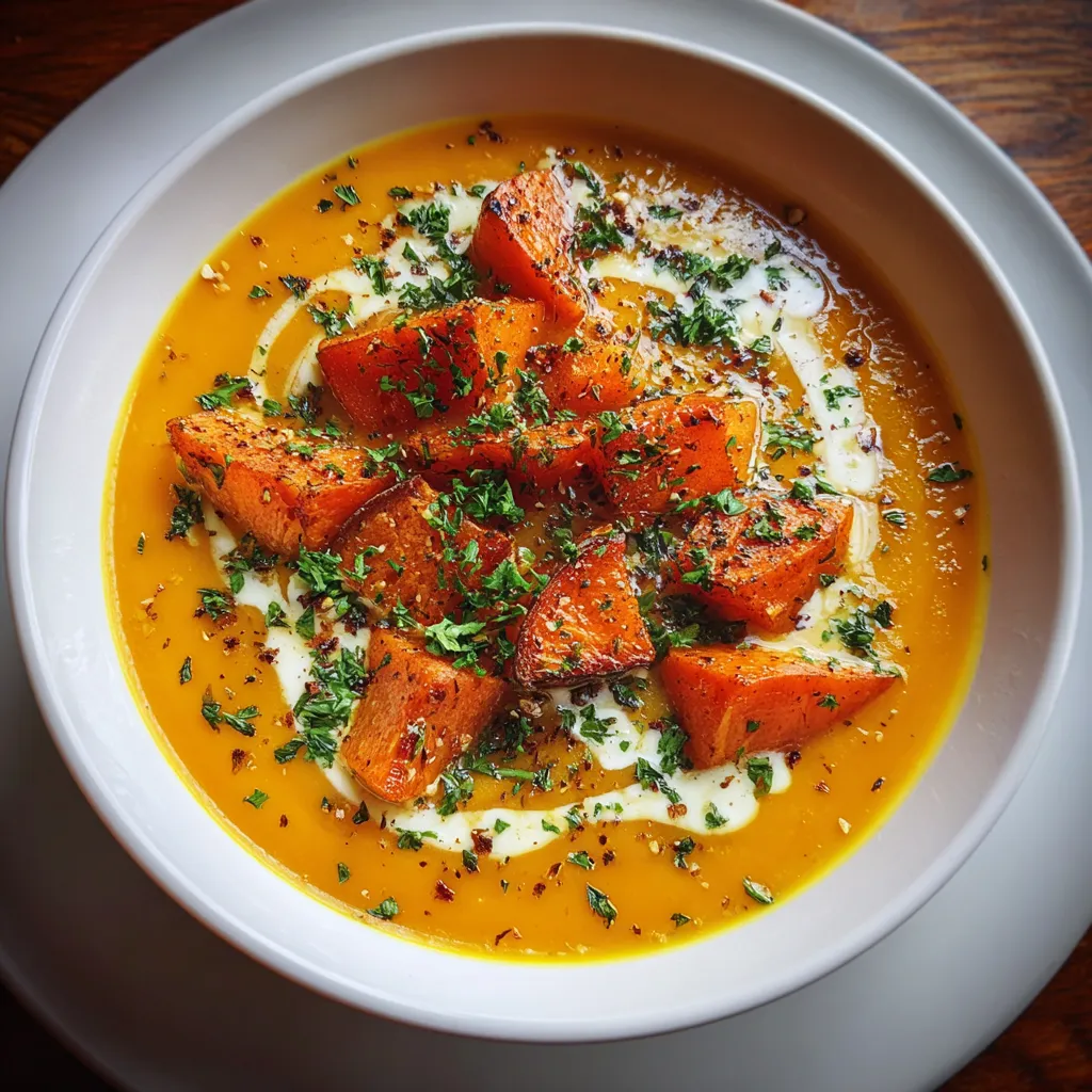 Maple Roasted Sweet Potato Carrot Soup