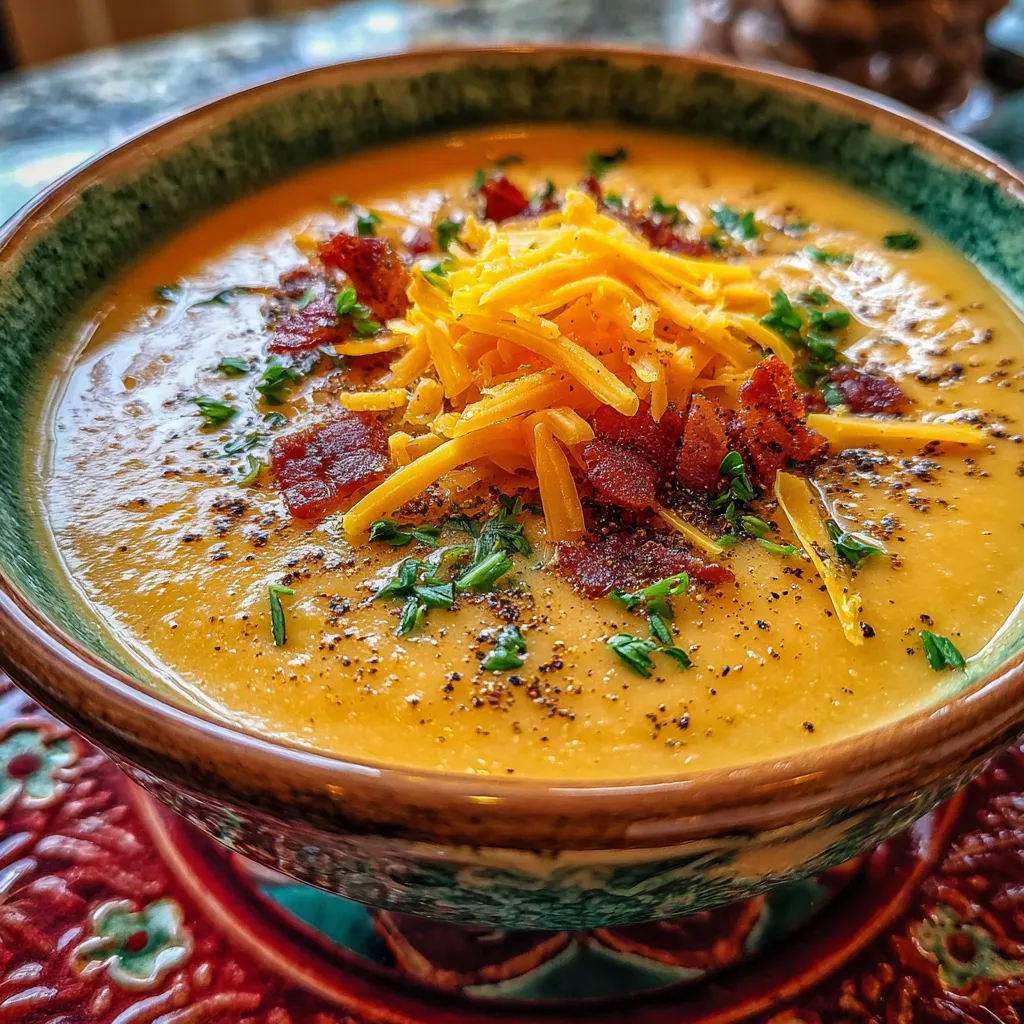 Apple Cheddar Sweet Potato Soup