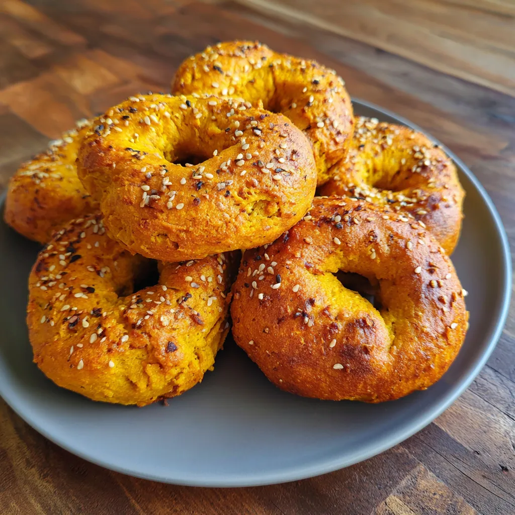 Soft Chewy Spiced Pumpkin Bagels
