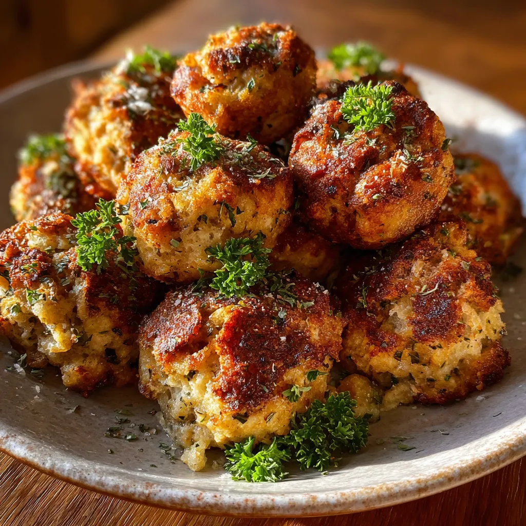 Savory Crispy Baked Stuffing Balls