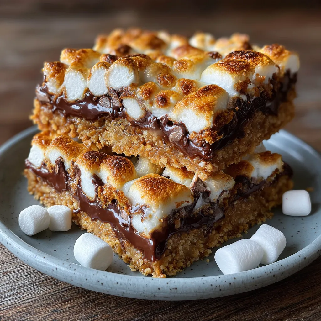 Decadent Gooey Toasted S’mores Bars