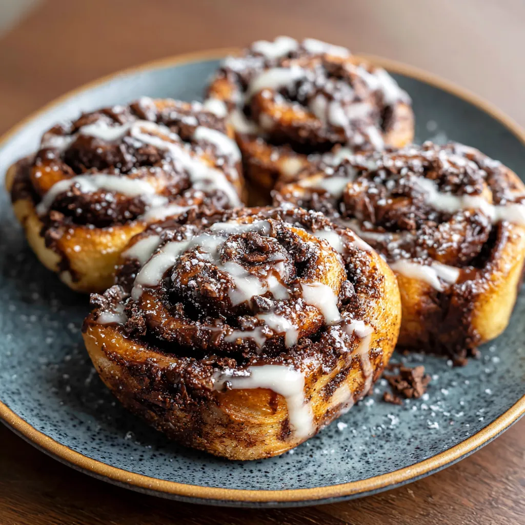 Molten Double Chocolate Cinnamon Rolls Vegan