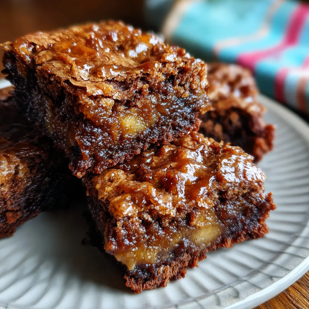 Moist Gooey Cinnamon-Spiced Apple Brownies
