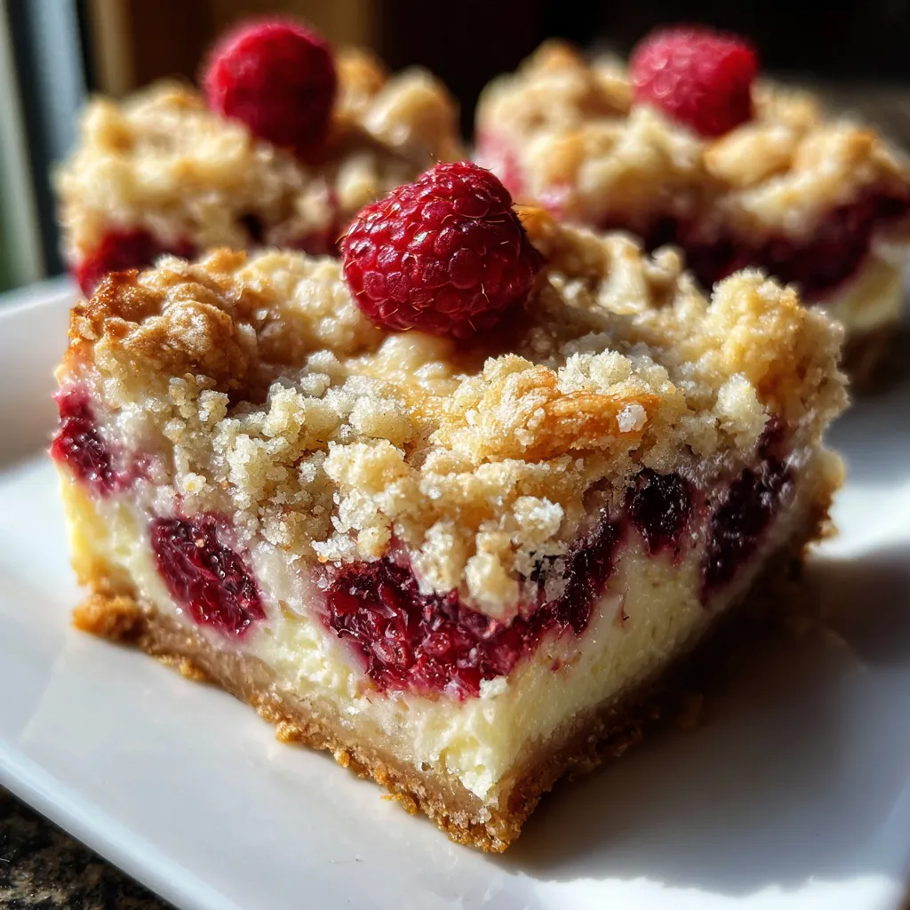 Raspberry Cheesecake Crumble Bars