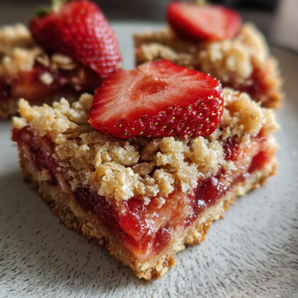 Strawberry Oatmeal Crumble Bars