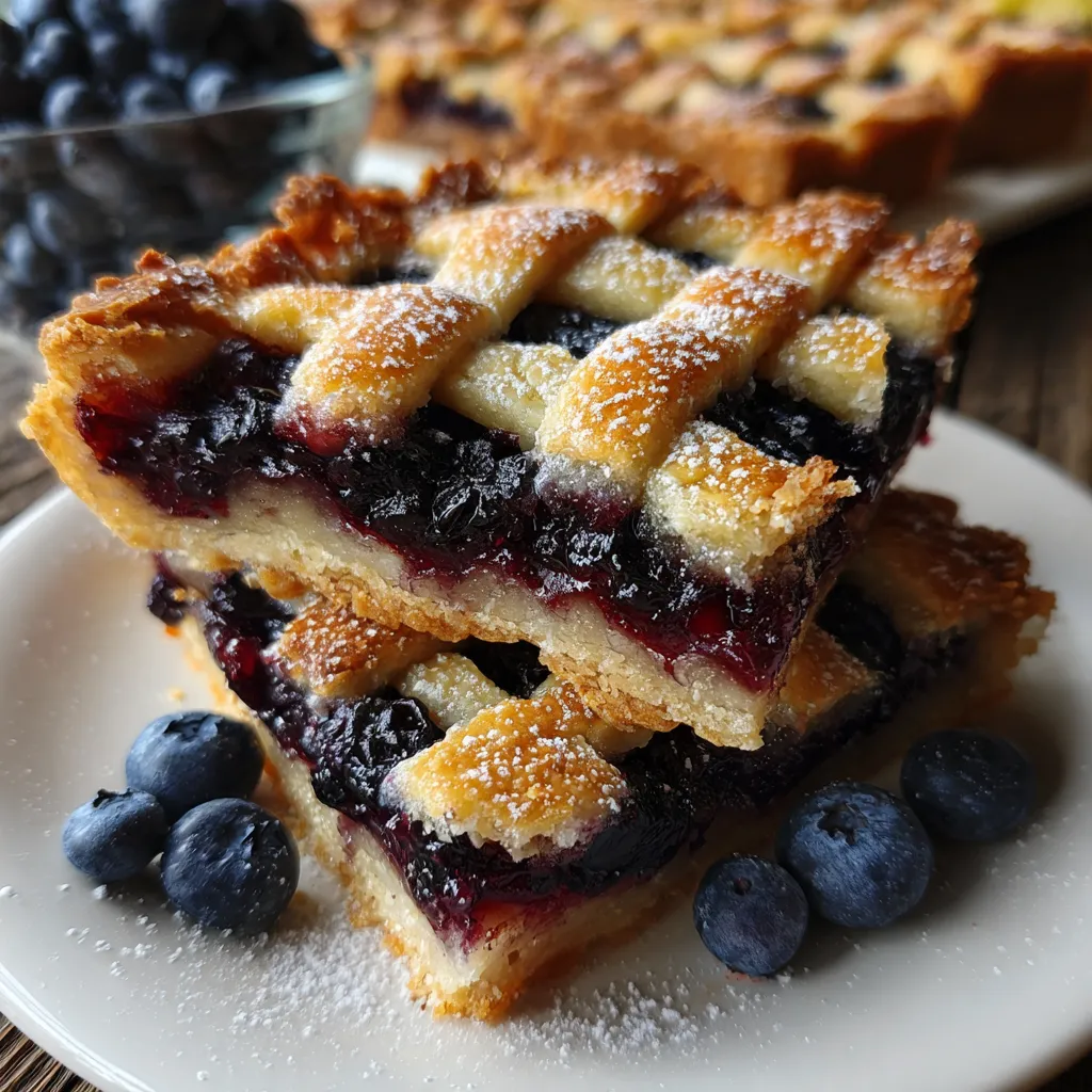 Blueberry Pie Bars with Lattice Top