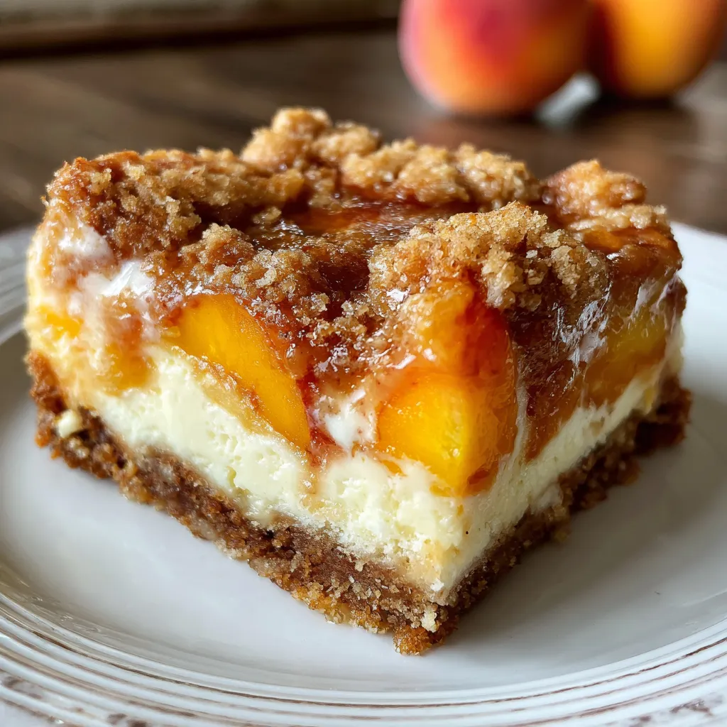Peach Cobbler Cheesecake Bars