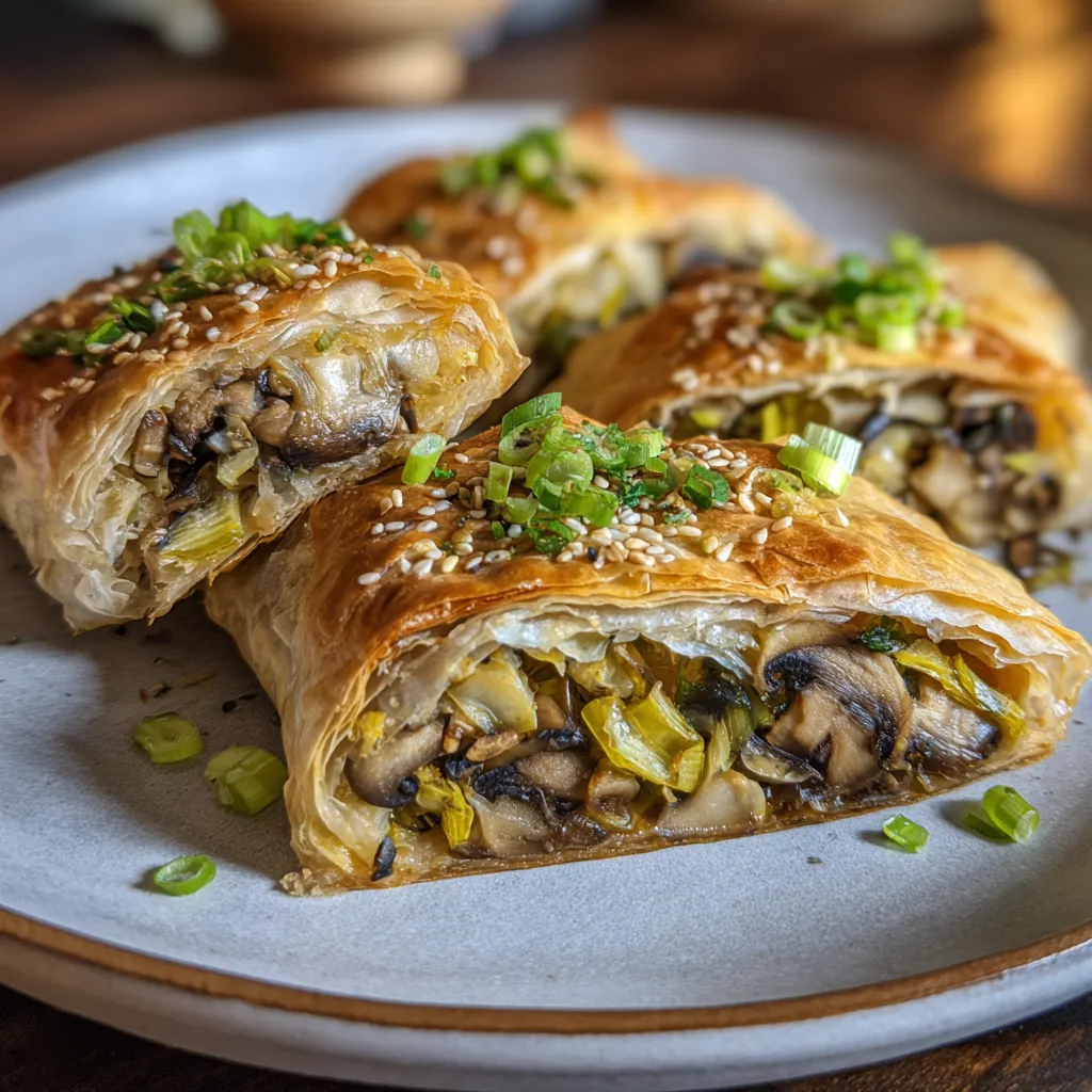 Vegetarian Strudel with Mushrooms and Leeks