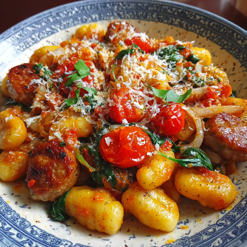 One Pan Tomato Gnocchi with Chicken Sausage