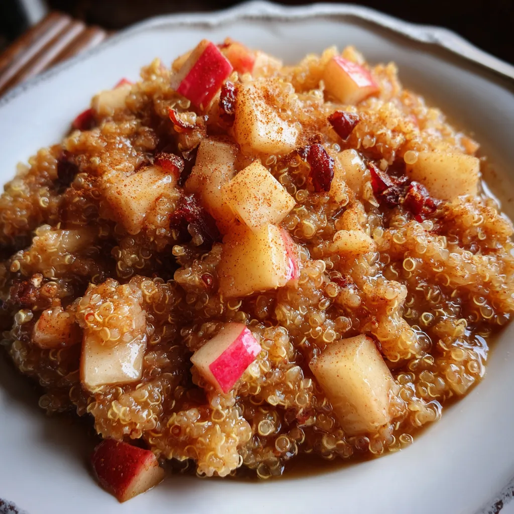 Warm Crockpot Apple Cinnamon Quinoa