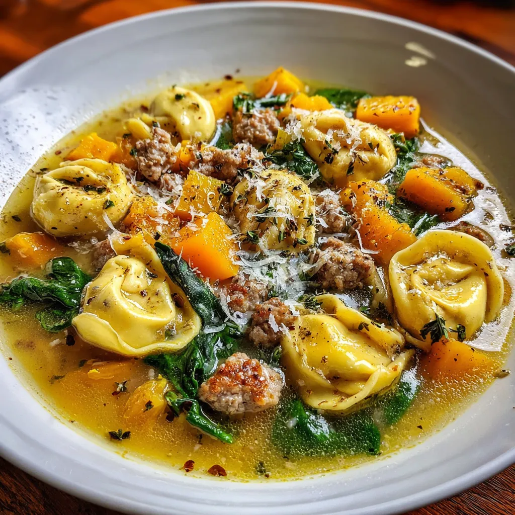 Butternut Sausage Tortellini Soup