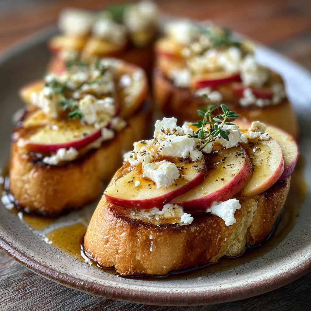 Apples Honey and Goat Cheese Crostini