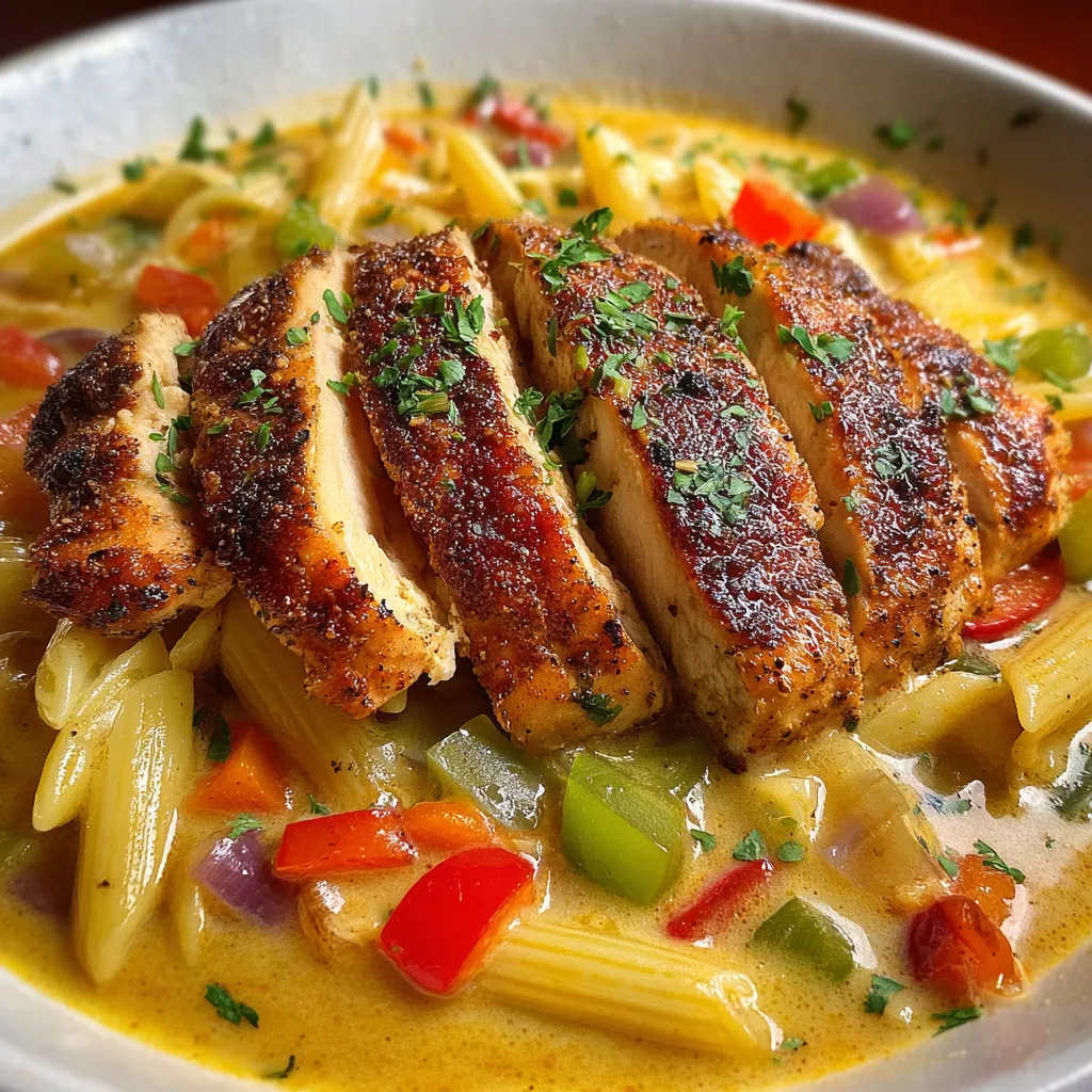 Creamy Cajun Chicken Pasta Soup