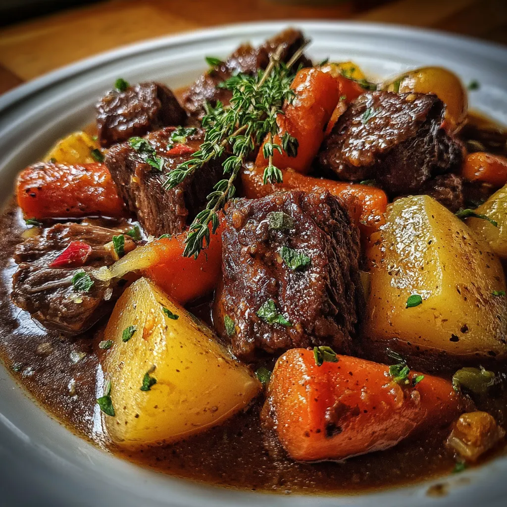 Red Wine Beef Stew with Potatoes and Carrots