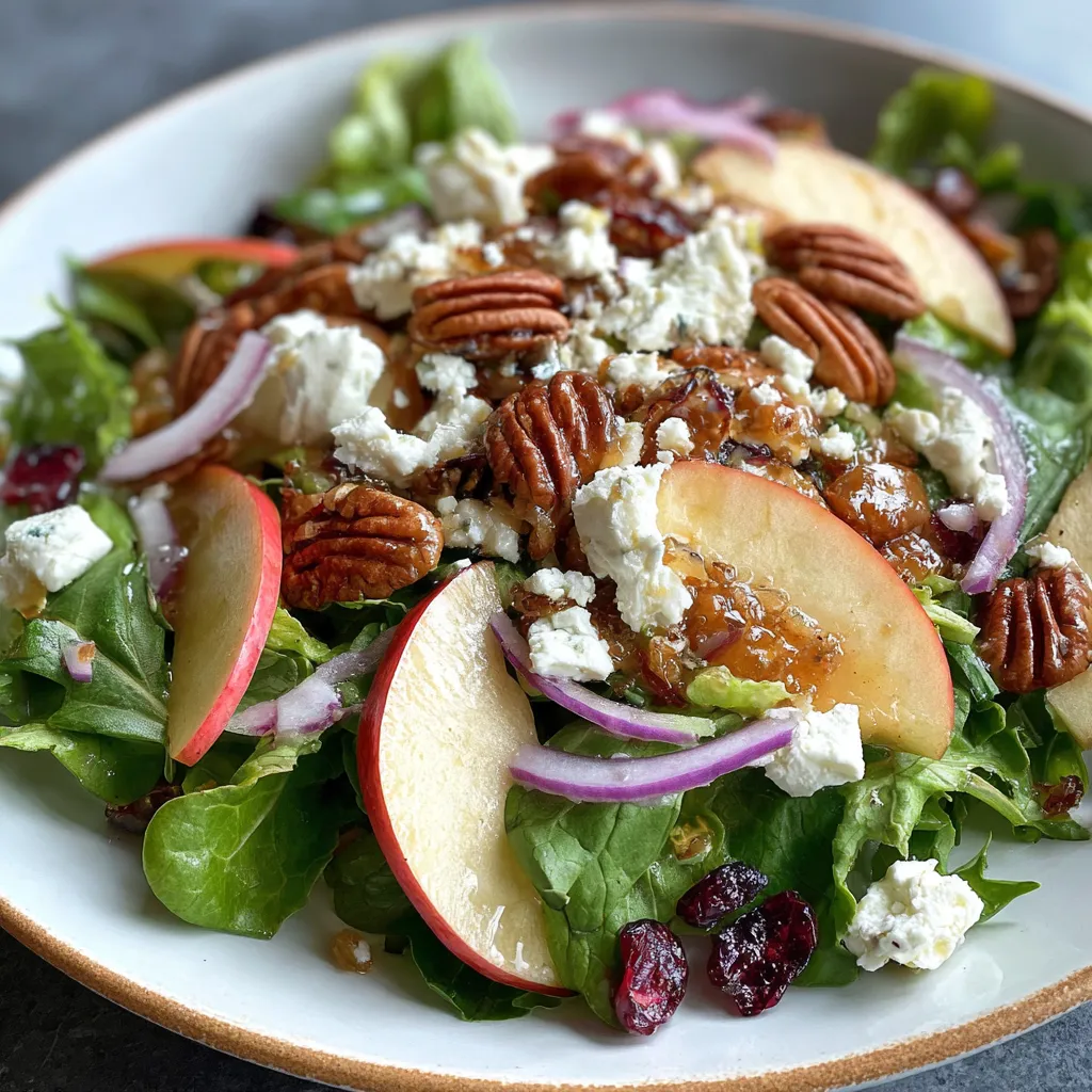Fall Apple Candied Pecan Salad with Feta