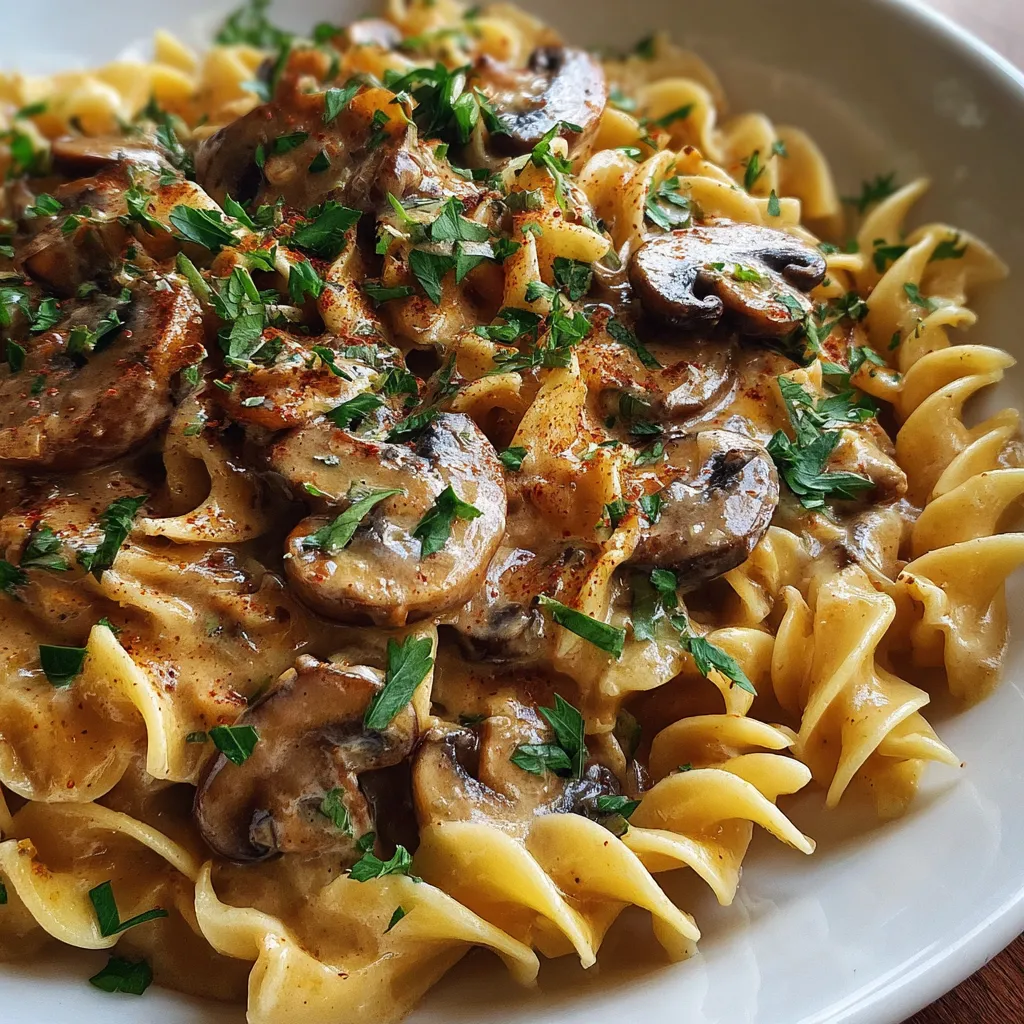 Hearty Creamy Vegetarian Mushroom Stroganoff