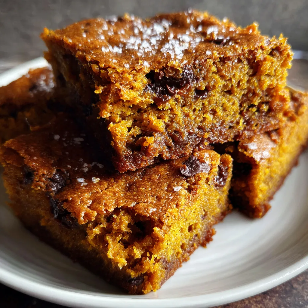 Moist Chewy Spiced Pumpkin Blondies