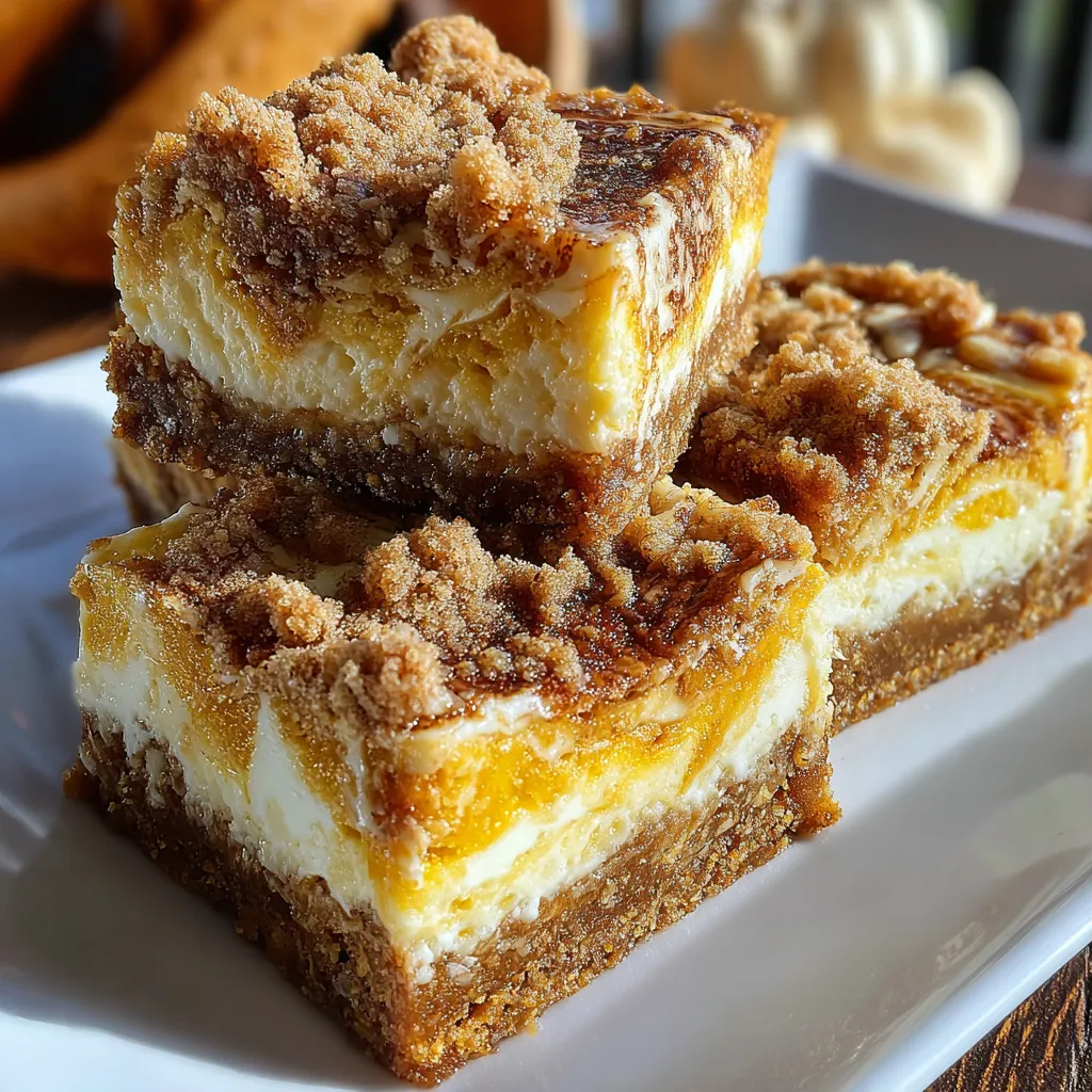 Swirled Pumpkin Cheesecake Bars