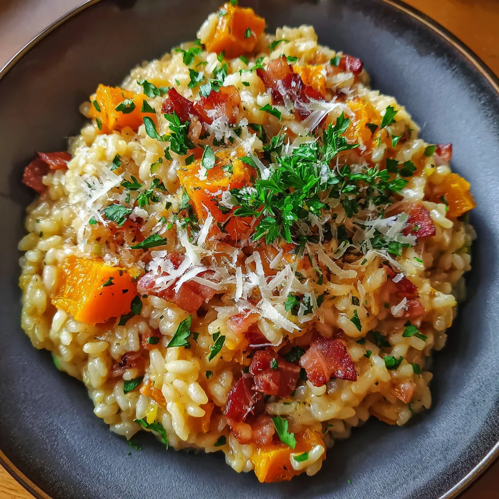 Pumpkin Risotto with Bacon & Parmesan