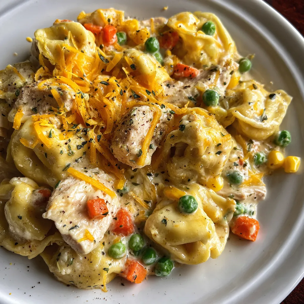 Cheddar Chicken Pot Pie Tortellini