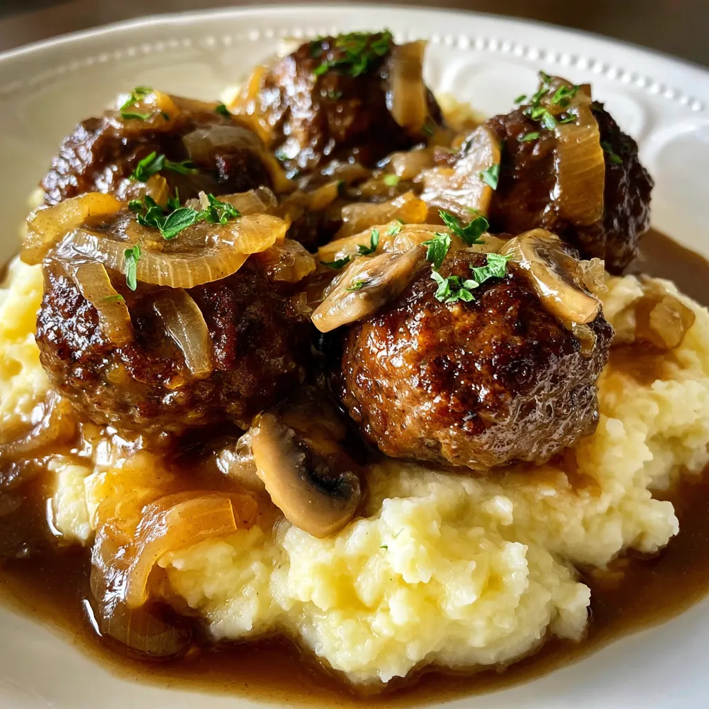 Slow Cooker Salisbury Steak Meatballs