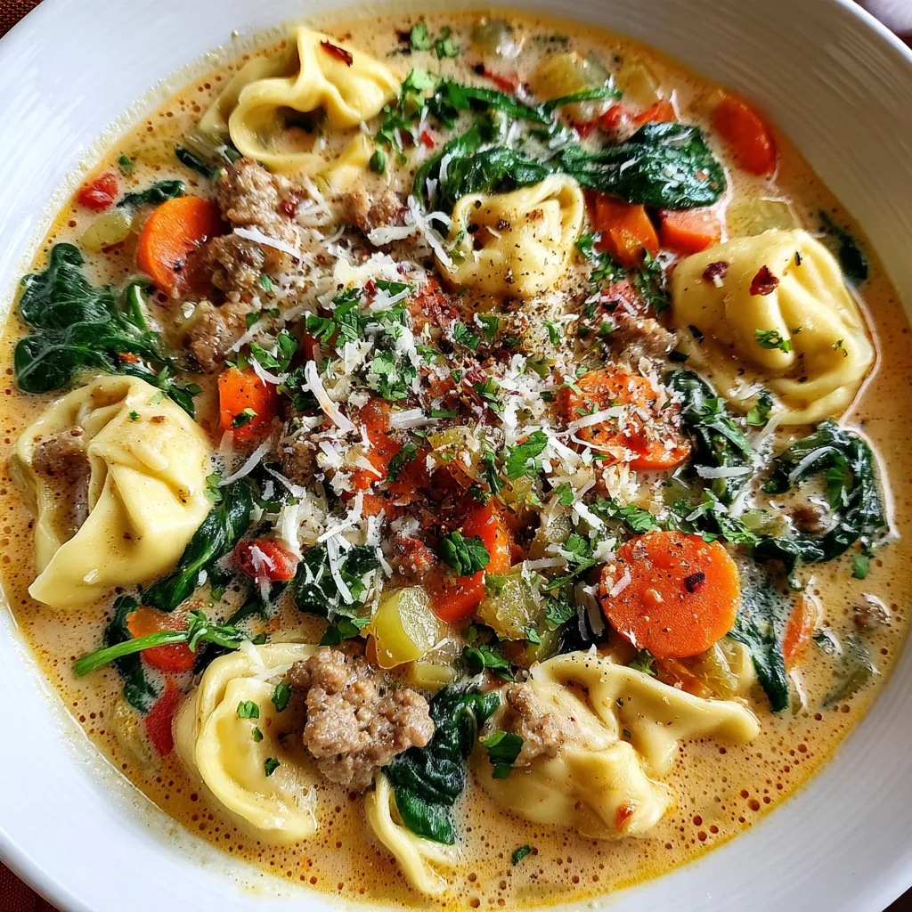 Creamy Sausage Tortellini Soup