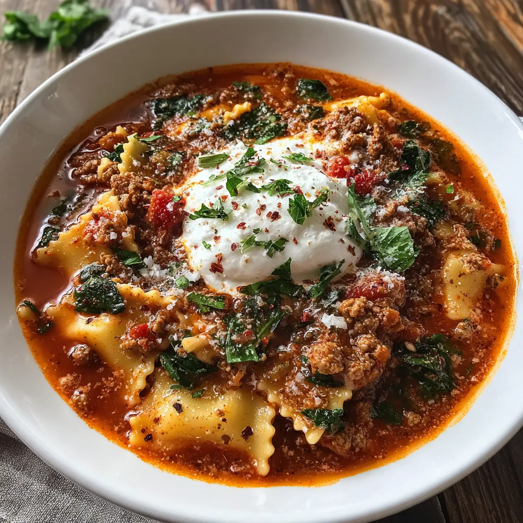 Healthy High-Protein Gluten-Free Crockpot Lasagna Soup