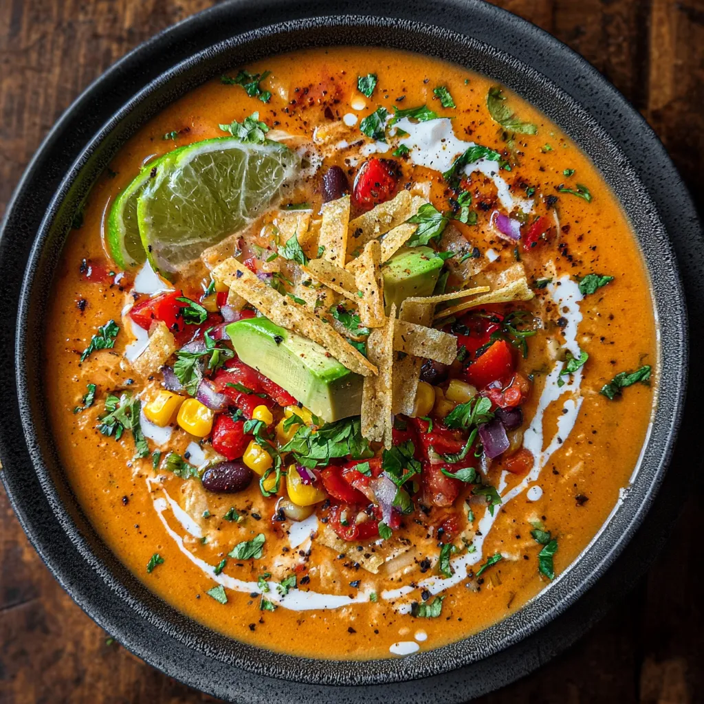 Creamy Vegetarian Tortilla Soup