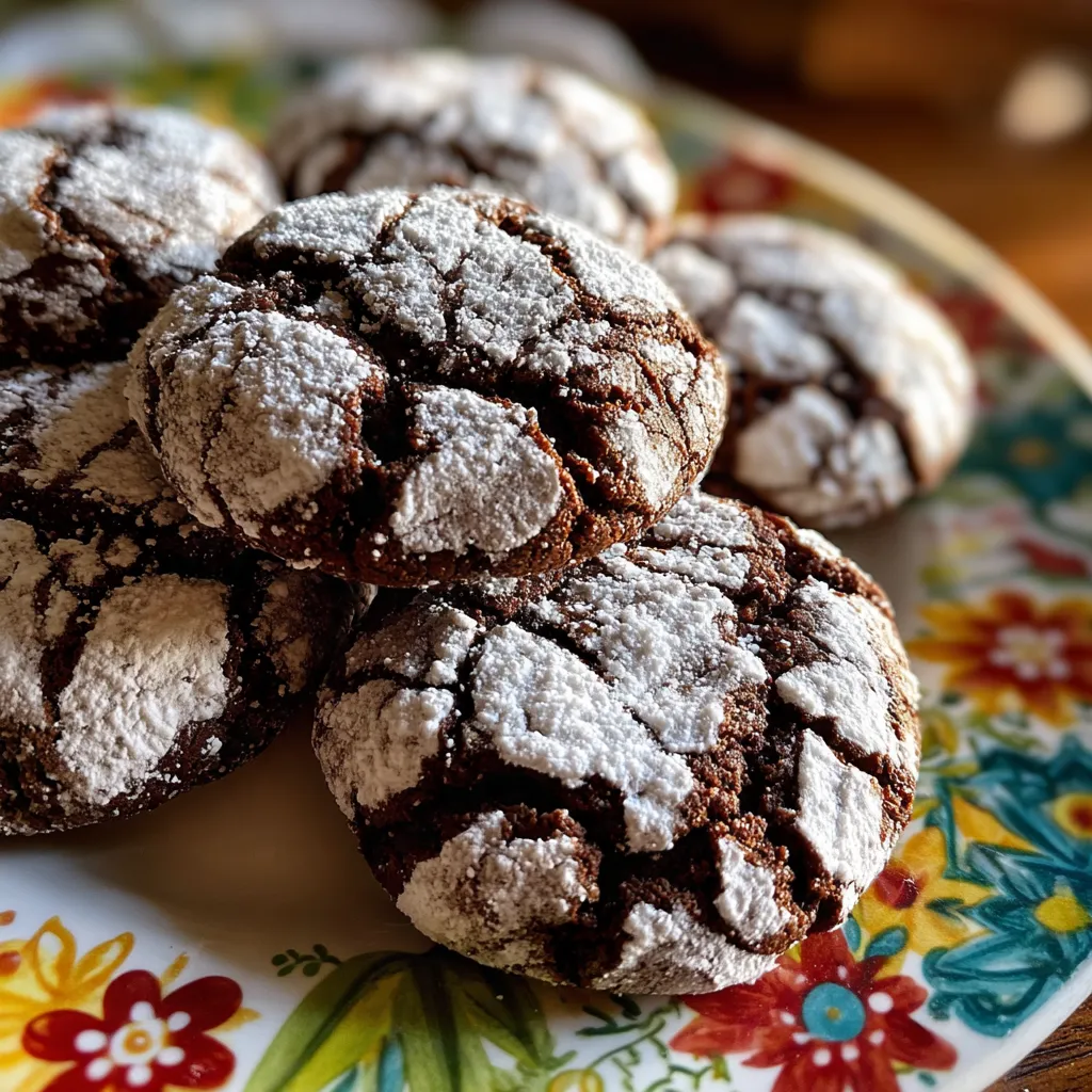 Chocolate Peanut Butter Crinkle Cookies
