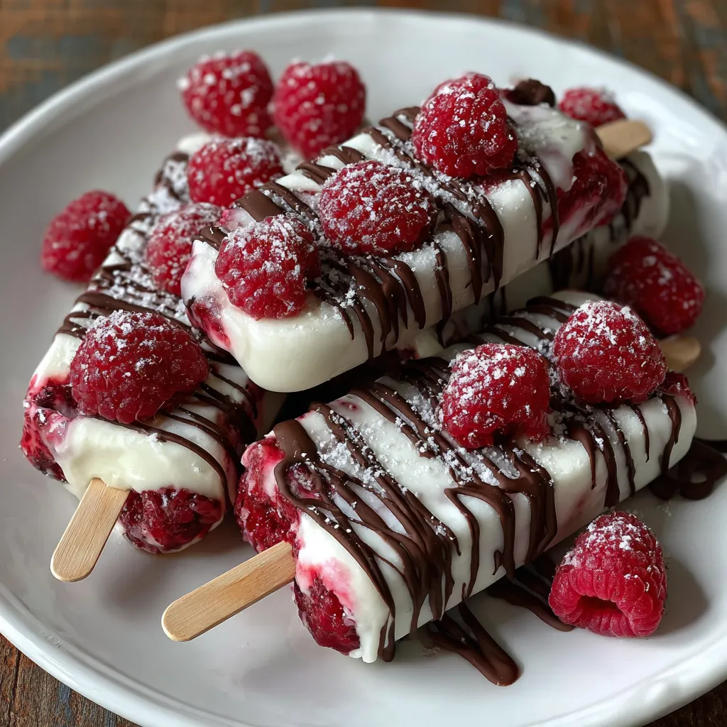 Chocolate Raspberry Frozen Yogurt Pops