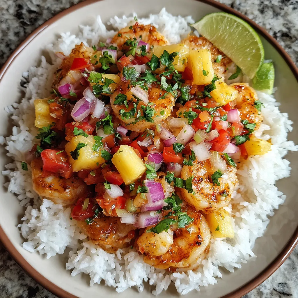 Shrimp & Rice Bowl with Pineapple Salsa