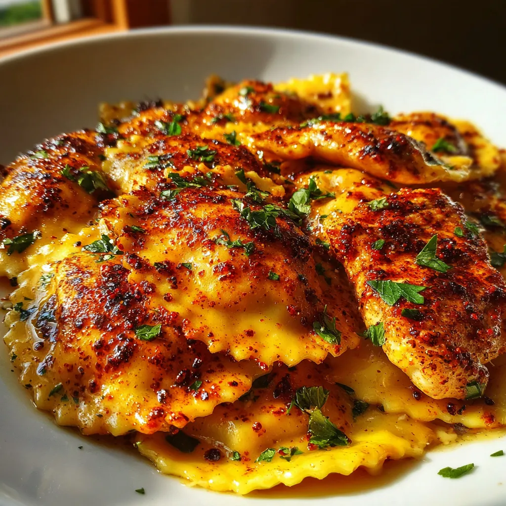 Blackened Chicken Ravioli